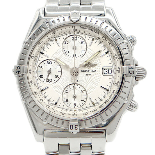 BREITLING ブライトリング クロノマット A13050 クロノグラフ 100m防水 デイト シルバー SS ステンレス メンズ 自動巻き【6ヶ月保証】【腕時計】【中古】