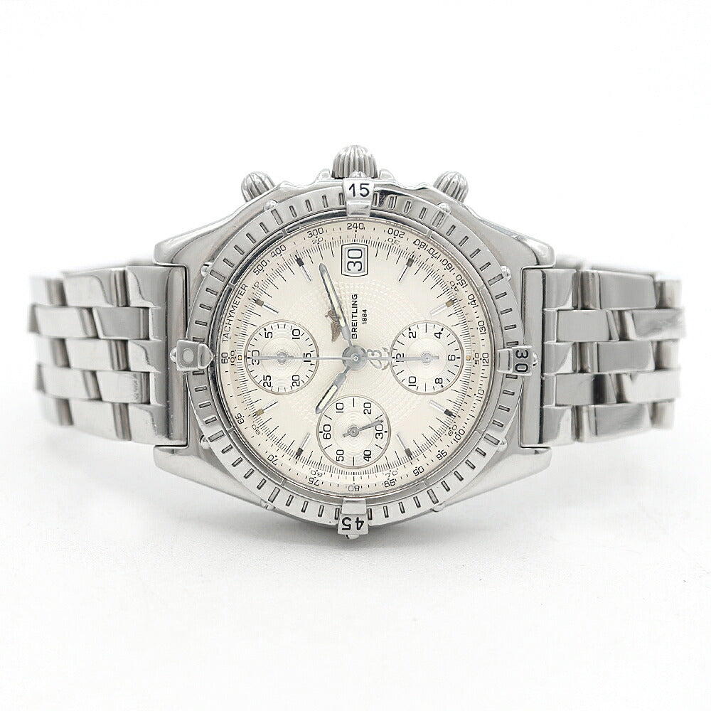 BREITLING ブライトリング クロノマット A13050 クロノグラフ 100m防水 デイト シルバー SS ステンレス メンズ 自動巻き【6ヶ月保証】【腕時計】【中古】