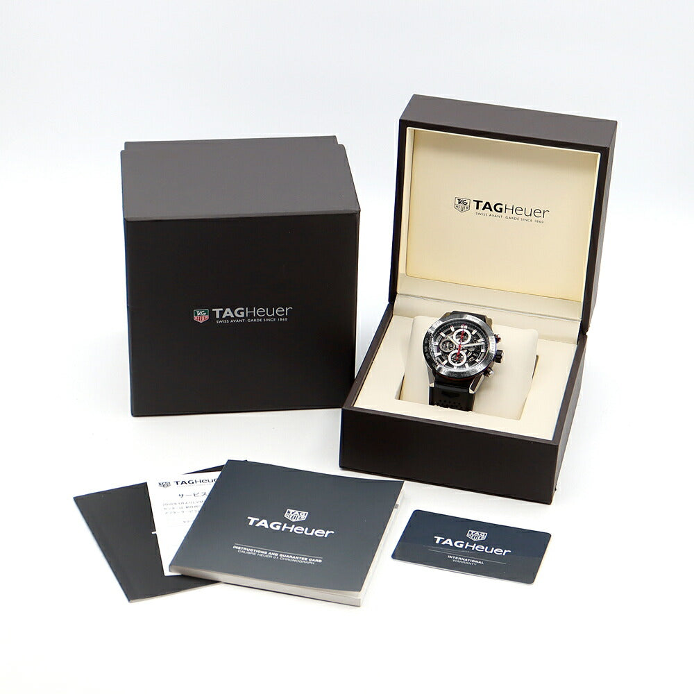 TAG Heuer タグホイヤー カレラ キャリバー ホイヤー01 クロノグラフ CAR2A1Z FT6044 デイト 100m防水 スケルトン SS ステンレス 純正ベルト 純正尾錠 メンズ 自動巻き【6ヶ月保証】【腕時計】【中古】
