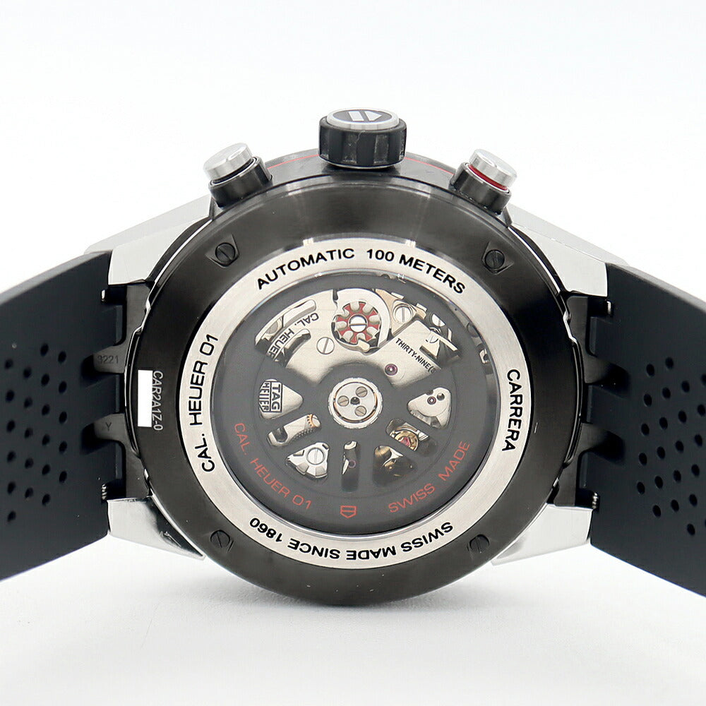 TAG Heuer タグホイヤー カレラ キャリバー ホイヤー01 クロノグラフ CAR2A1Z FT6044 デイト 100m防水 スケルトン SS ステンレス 純正ベルト 純正尾錠 メンズ 自動巻き【6ヶ月保証】【腕時計】【中古】