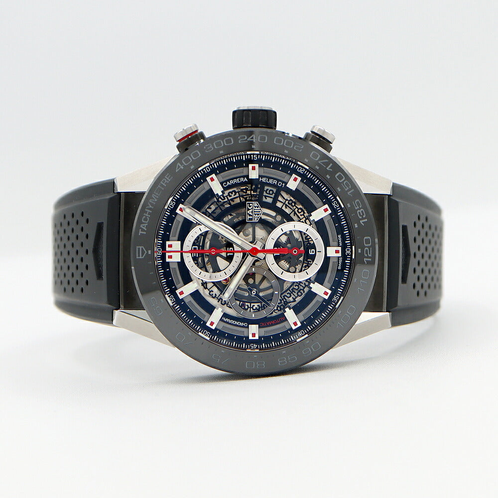 TAG Heuer タグホイヤー カレラ キャリバー ホイヤー01 クロノグラフ CAR2A1Z FT6044 デイト 100m防水 スケルトン SS ステンレス 純正ベルト 純正尾錠 メンズ 自動巻き【6ヶ月保証】【腕時計】【中古】