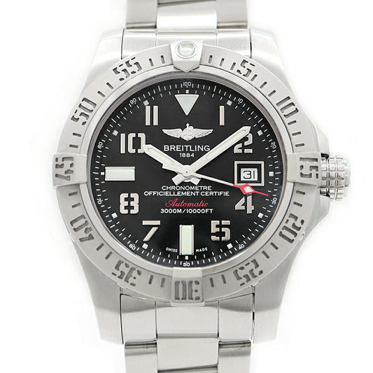Internally inspected BREITLING Avenger II Seawolf A17331 3000m Water Resistant Date Black SS Stainless Steel Men's Automatic Winding [6 Month Warranty] [Watch] [Used]