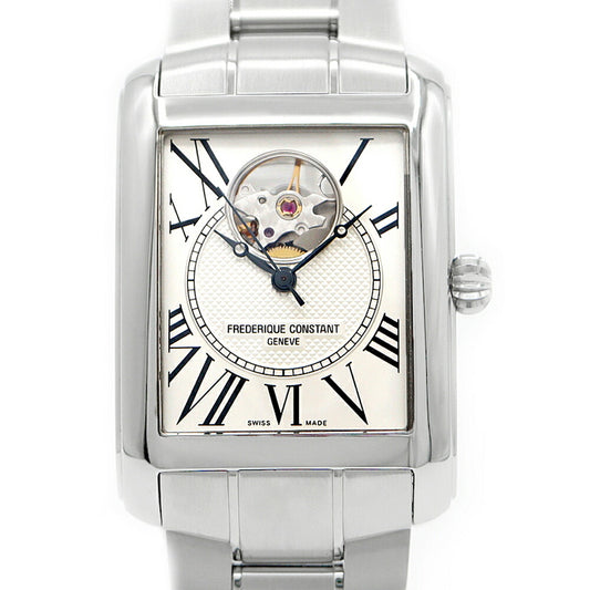 FREDERIQUE CONSTANT Classic Carre Heartbeat FC-303/310/315X4C34/6 Back Skelton Silver SS Stainless Steel Men's Automatic Winding [6 Month Warranty] [Watch] [Used]