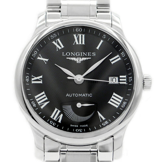Internally inspected LONGINES Master Collection Power Reserve L2.708.4 Date 30m Water Resistant Back Sketch Black SS Stainless Steel Men's Automatic Winding [6 Month Warranty] [Watch] [Used]