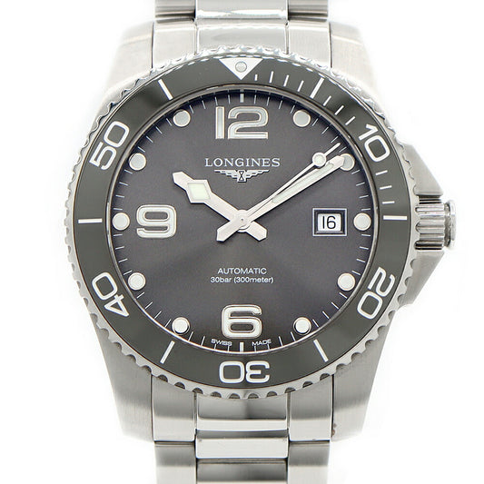 Internally inspected LONGINES Hydro Conquest L3.781.4.76.6 Date 300m Water Resistant Gray SS Stainless Steel CE Ceramic Men's Automatic Winding [6 Month Warranty] [Watch] [Used]
