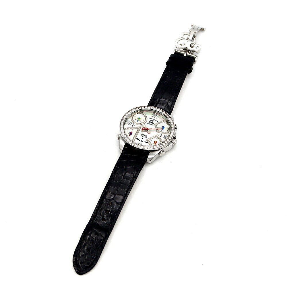 Battery replaced JACOB&Co. Jacob Five Time Zone Diamond Bezel JC-14DAD Diamond White White Shell SS Stainless Steel Genuine Belt Genuine Buckle Men's Quartz 5 Time [6 Month Warranty] [Watch] [Used]