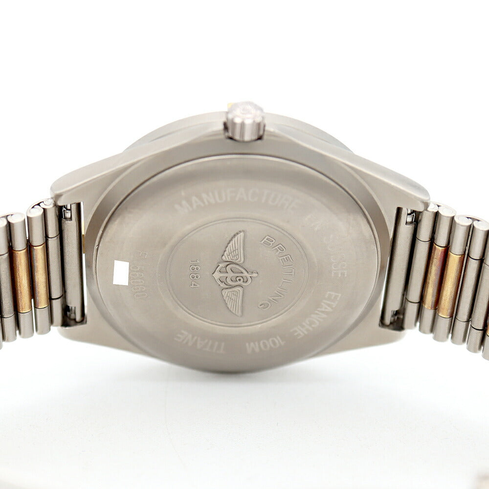 電池交換済 BREITLING ブライトリング エアロスペース F56060 デイト グレー Ti チタン YG イエローゴールド コンビ メンズ デジアナ クォーツ【6ヶ月保証】【腕時計】【中古】