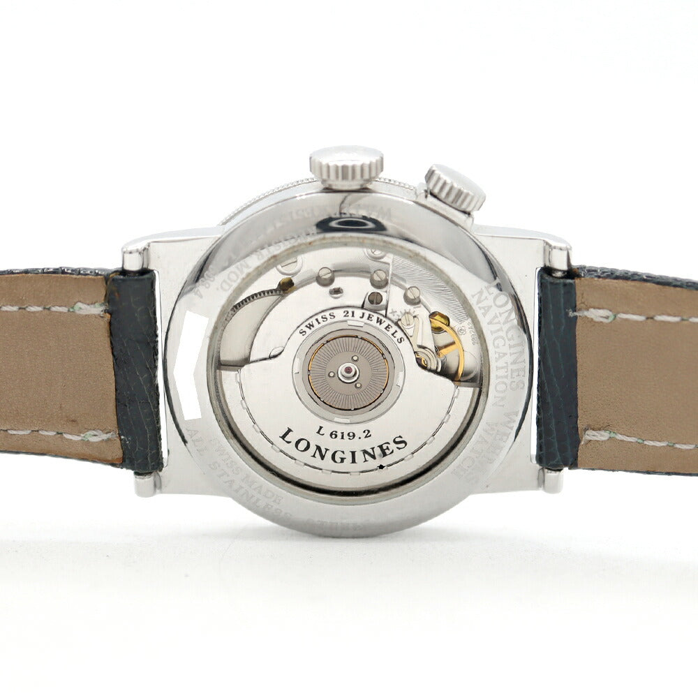 LONGINES ロンジン ウィームス 3000本限定 L2.608.4 デイト 両方向回転ベゼル 裏スケ シルバー SS ステンレス 純正ベルト 純正尾錠 メンズ 自動巻き 【6ヶ月保証】【腕時計】【中古】