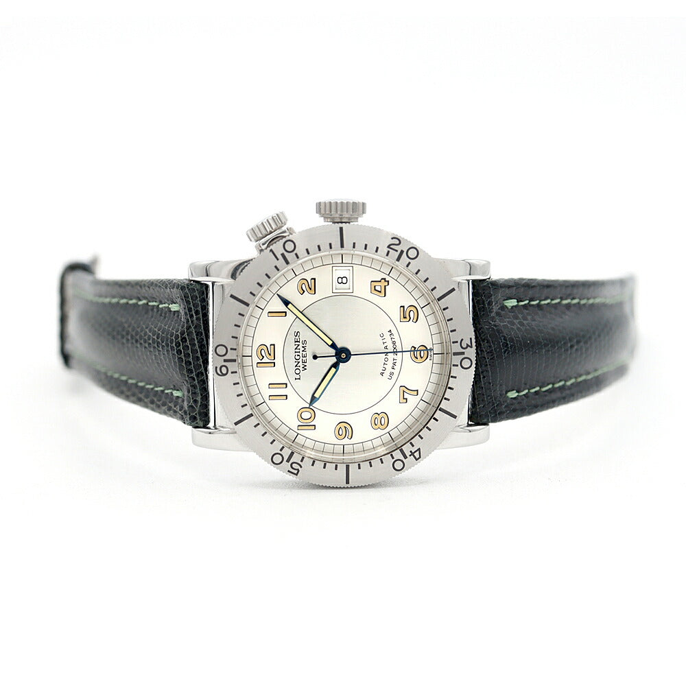 LONGINES ロンジン ウィームス 3000本限定 L2.608.4 デイト 両方向回転ベゼル 裏スケ シルバー SS ステンレス 純正ベルト 純正尾錠 メンズ 自動巻き 【6ヶ月保証】【腕時計】【中古】