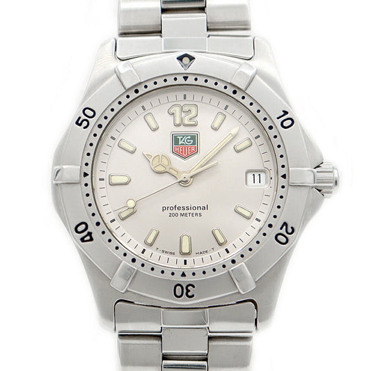 電池交換済 TAG Heuer タグホイヤー 2000シリーズ プロフェッショナル WK1112 デイト 200m防水 シルバー SS ステンレス メンズ クォーツ【6ヶ月保証】【腕時計】【中古】
