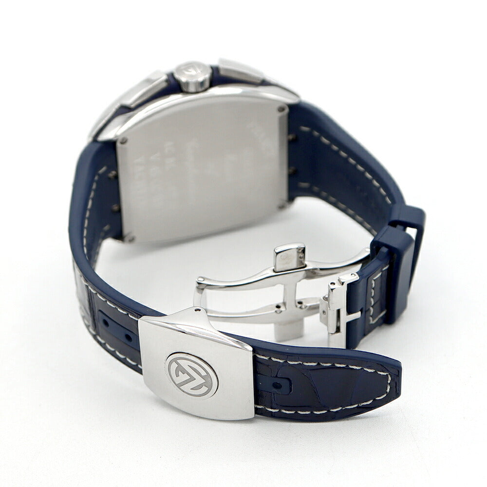 FRANCK MULLER フランクミュラー ヴァンガード ヨッティング クロノグラフ V45CCDT AC BL デイト 青 ブルー SS ステンレス 純正ベルト 純正バックル尾錠 メンズ 自動巻き【6ヶ月保証】【中古】【腕時計】