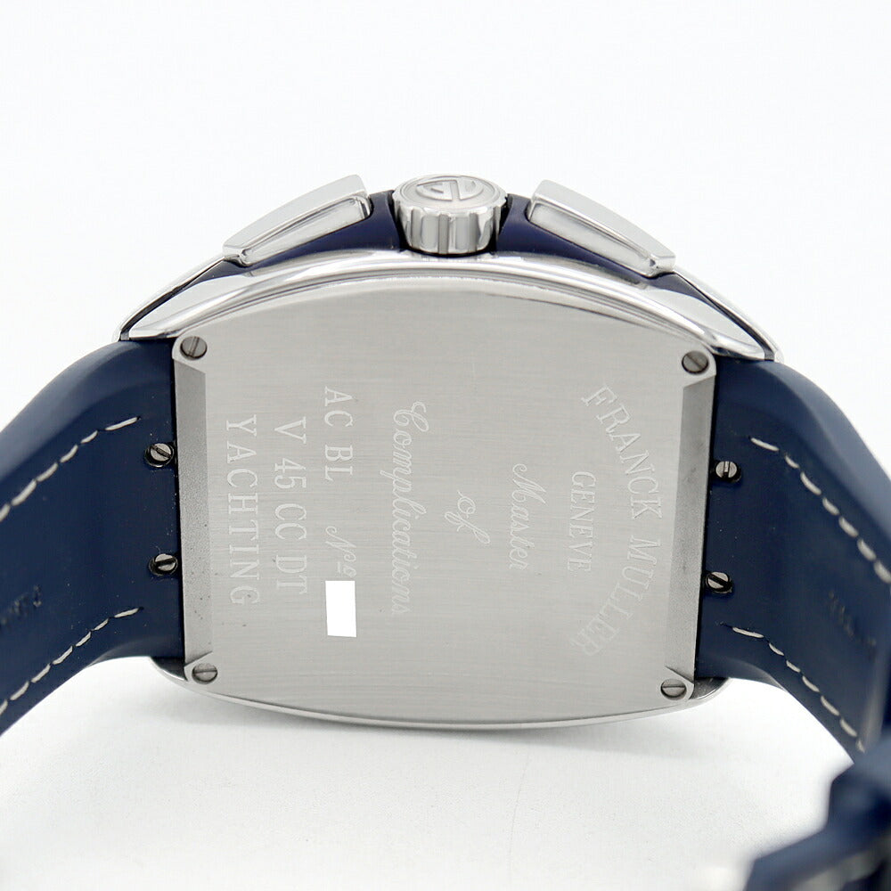 FRANCK MULLER フランクミュラー ヴァンガード ヨッティング クロノグラフ V45CCDT AC BL デイト 青 ブルー SS ステンレス 純正ベルト 純正バックル尾錠 メンズ 自動巻き【6ヶ月保証】【中古】【腕時計】