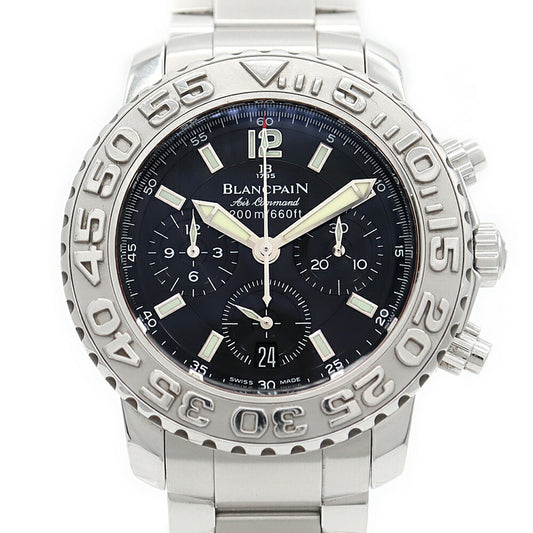 BLANCPAIN ブランパン トリロジー エアコマンド フライバッククロノグラフ 2285F-1130-71 デイト 200m防水 黒 ブラック SS ステンレス メンズ 自動巻き【6ヶ月保証】【腕時計】【中古】