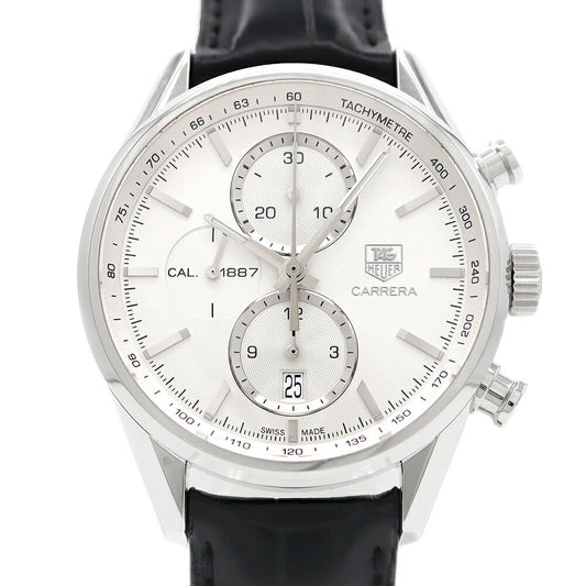 TAG Heuer TAG Heuer Carrera Caliber 1887 Chronograph CAR2111.FC6266 Date 100m Waterproof Back Skelton Small Second Silver SS Stainless Steel Genuine Belt Genuine Buckle Men's Automatic Winding [6 Month Warranty] [Watch] [Used]