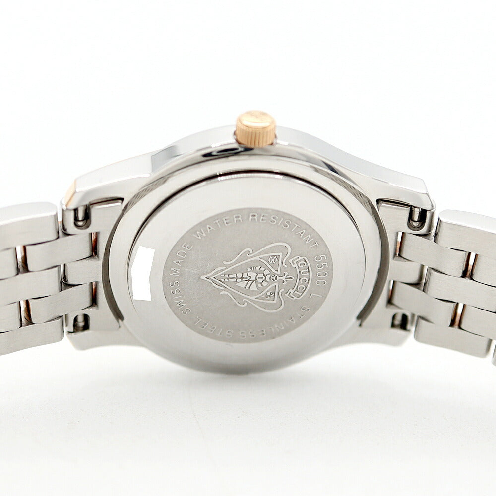 Battery replaced GUCCI G Class 5500L 11P Diamond Date Pink Shell SS Stainless Steel PG Pink Gold Combi Ladies Quartz [6 Month Warranty] [Watch] [Used]
