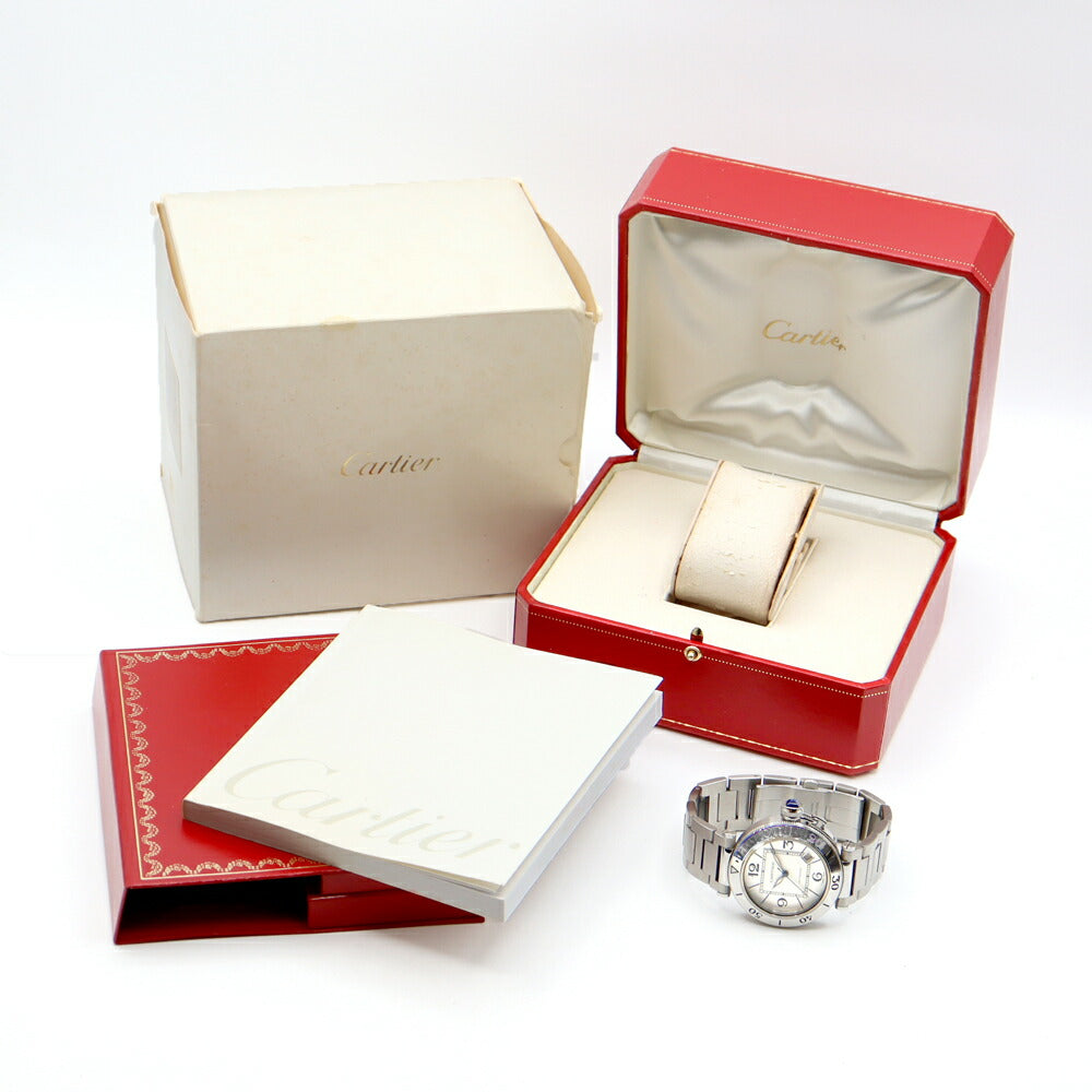 Cartier カルティエ パシャ シータイマー W31080M7 デイト 100m防水 シルバー SS ステンレス メンズ 自動巻き【6ヶ月保証】【腕時計】【中古】
