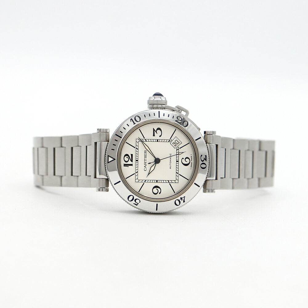 Cartier カルティエ パシャ シータイマー W31080M7 デイト 100m防水 シルバー SS ステンレス メンズ 自動巻き【6ヶ月保証】【腕時計】【中古】