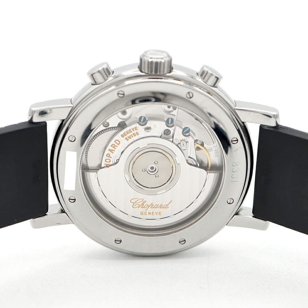Chopard ショパール ミッレミリア クロノグラフ 16/8331 デイト 裏スケ 黒 ブラック SS ステンレス 純正ベルト 純正尾錠 メンズ 自動巻き【6ヶ月保証】【腕時計】【中古】