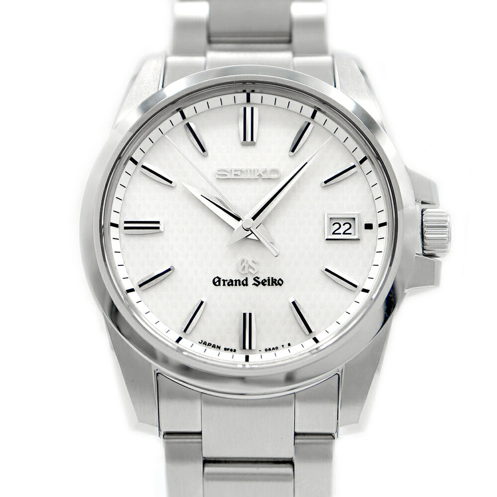 電池交換済 SEIKO セイコー GS グランドセイコー 9F62-0AA1 SBGX053 100m防水 デイト 白 ホワイト SS ステンレス メンズ クォーツ【6ヶ月保証】【腕時計】【中古】