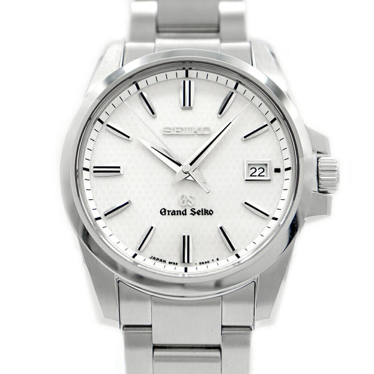 Battery replaced SEIKO GS Grand Seiko 9F62-0AA1 SBGX053 100m Water Resistant Date White SS Stainless Steel Men's Quartz [6 Month Warranty] [Watch] [Used]