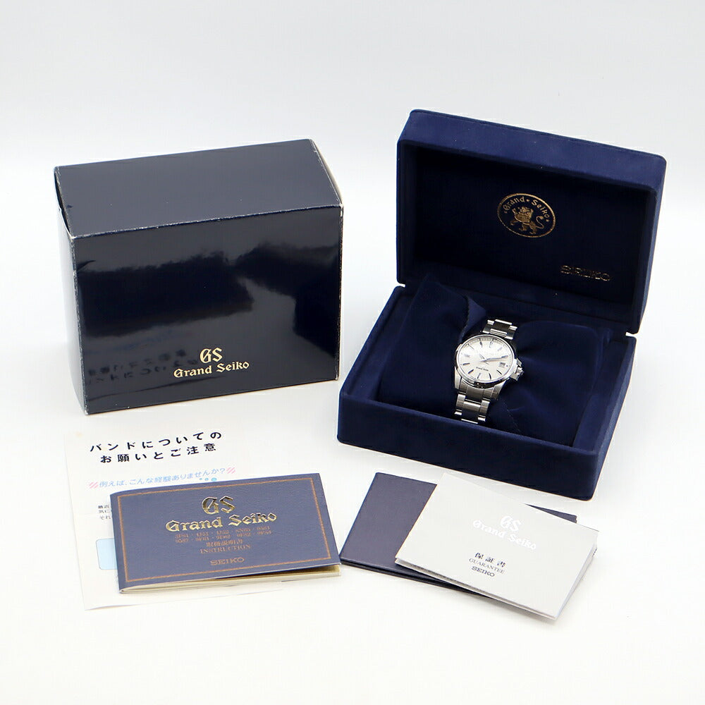 電池交換済 SEIKO セイコー GS グランドセイコー 9F62-0AA1 SBGX053 100m防水 デイト 白 ホワイト SS ステンレス メンズ クォーツ【6ヶ月保証】【腕時計】【中古】