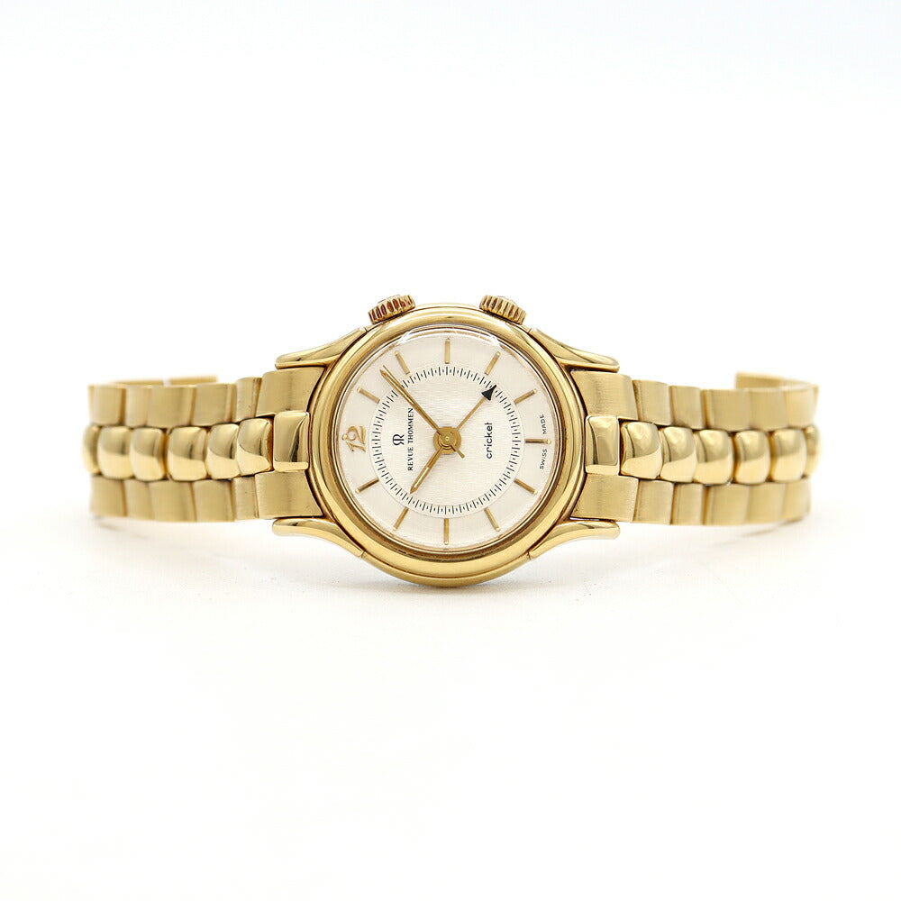 Internally inspected REVUE THOMMEN Cricket J5870 Alarm 30m Water Resistant Silver YGP Yellow Gold SS Stainless Steel Men's Manual Winding [6 Month Warranty] [Watch] [Used]