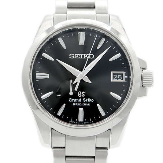 SEIKO GS Grand Seiko Spring Drive 9R65-0AG1 SBGA027 100m Water Resistant Date Black SS Stainless Steel Men's Automatic Winding [6 Month Warranty] [Watch] [Used]