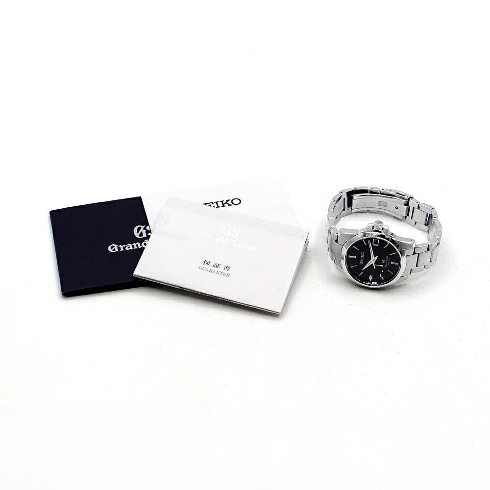 SEIKO セイコー GS グランドセイコー スプリングドライブ 9R65-0AG1 SBGA027 100m防水 デイト 黒 ブラック SS ステンレス メンズ 自動巻き【6ヶ月保証】【腕時計】【中古】