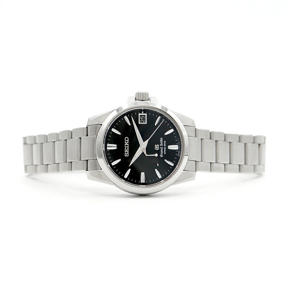 SEIKO セイコー GS グランドセイコー スプリングドライブ 9R65-0AG1 SBGA027 100m防水 デイト 黒 ブラック SS ステンレス メンズ 自動巻き【6ヶ月保証】【腕時計】【中古】