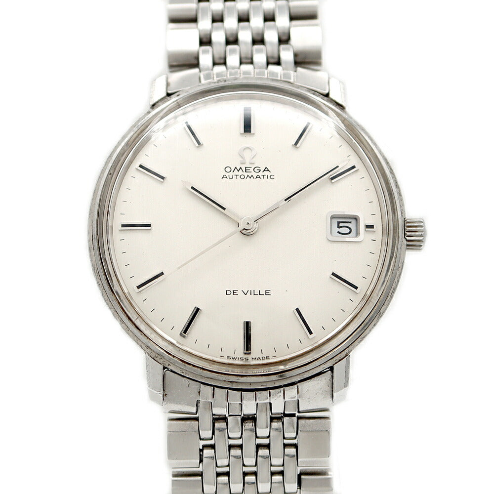 OMEGA DeVille ST166.033 Date Silver SS Stainless Steel Men's Automatic Winding Antique Vintage DeVille [Watch] [Used]