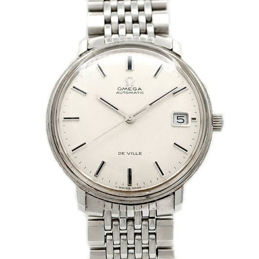 OMEGA DeVille ST166.033 Date Silver SS Stainless Steel Men's Automatic Winding Antique Vintage DeVille [Watch] [Used]