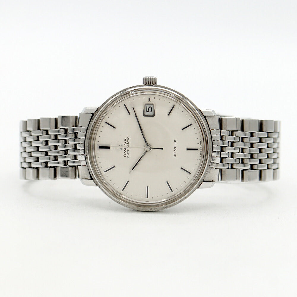 OMEGA DeVille ST166.033 Date Silver SS Stainless Steel Men's Automatic Winding Antique Vintage DeVille [Watch] [Used]
