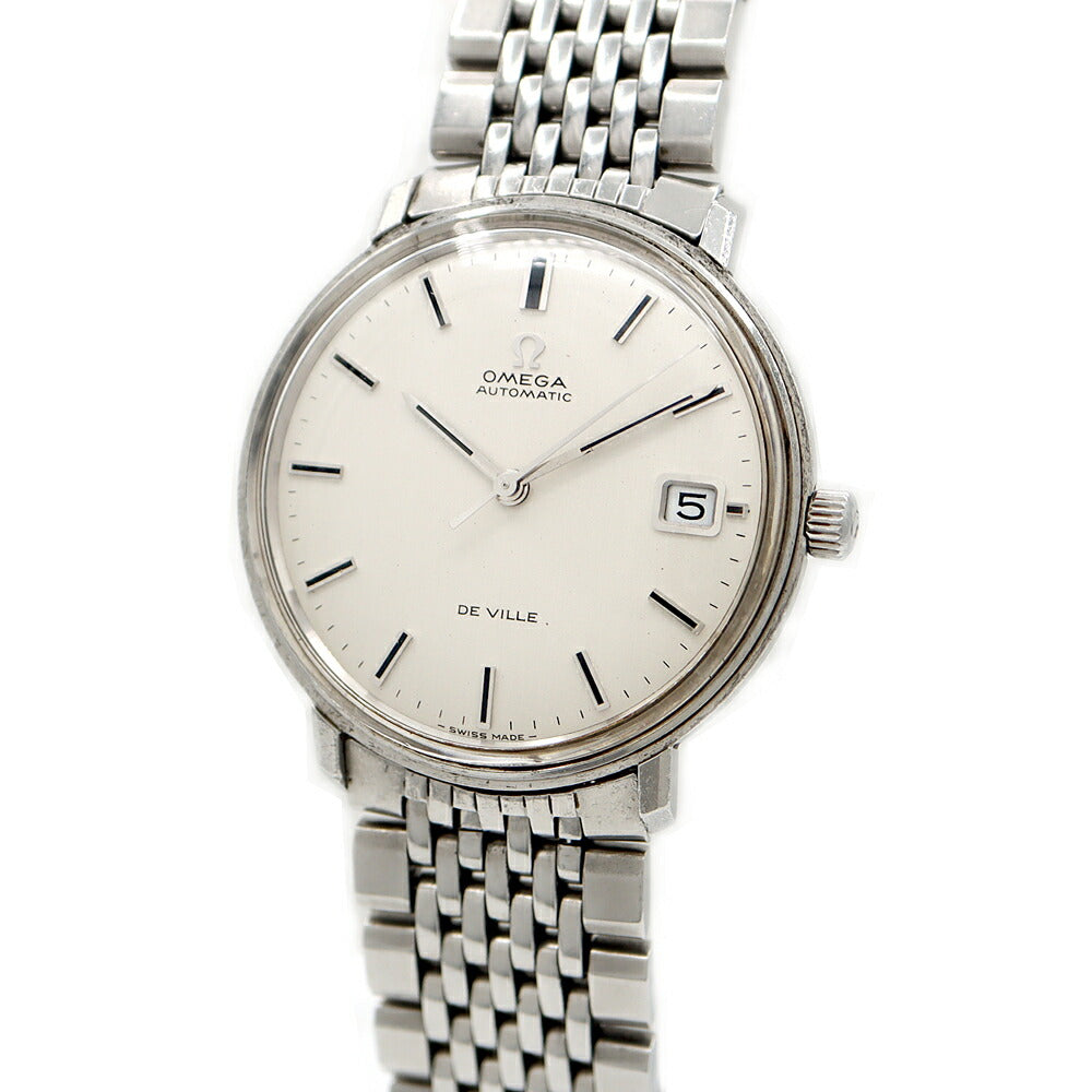 OMEGA DeVille ST166.033 Date Silver SS Stainless Steel Men's Automatic Winding Antique Vintage DeVille [Watch] [Used]