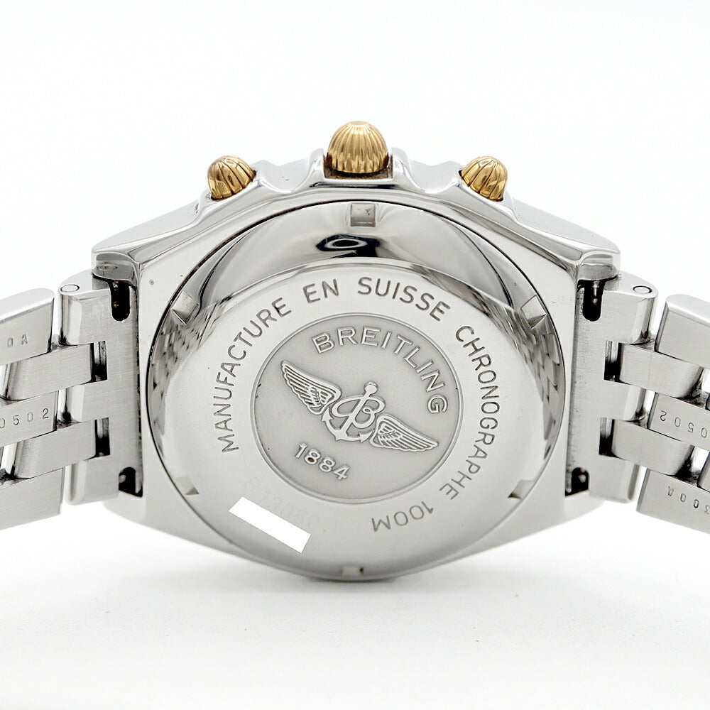 内部点検済 BREITLING ブライトリング クロノマット ビコロ B13050 クロノグラフ デイト 100m防水 白 ホワイト SS ステンレス YG イエローゴールド コンビ メンズ 自動巻き【6ヶ月保証】【腕時計】【中古】