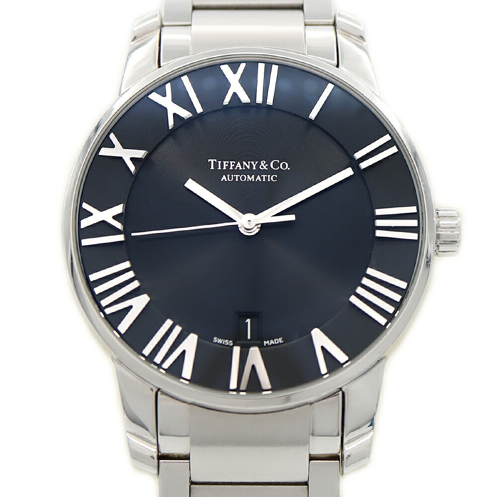 TIFFANY&Co. Tiffany Atlas Dome Z1800.68.10A10A00A 50m Water Resistant Date Back Sketch Black SS Stainless Steel Men's Automatic Winding [6 Month Warranty] [Watch] [Used]
