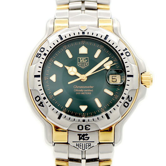 TAG Heuer 6000 series WH5153 Date 200m waterproof green SS stainless steel YGP yellow gold combination men's automatic winding [6 months warranty] [watch] [used]