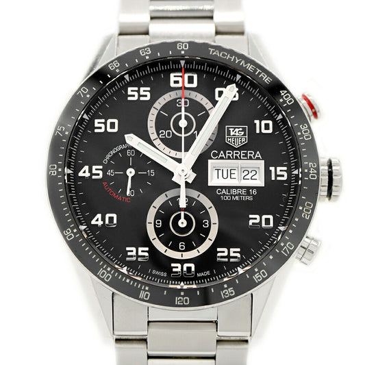 TAG Heuer Tag Heuer Carrera Caliber 16 Chronograph CV2A1R Day Date Small Second 100m Water Resistant Back Skew Black Black SS Stainless Steel Men's Automatic Winding [6 Month Warranty] [Watch] [Used]