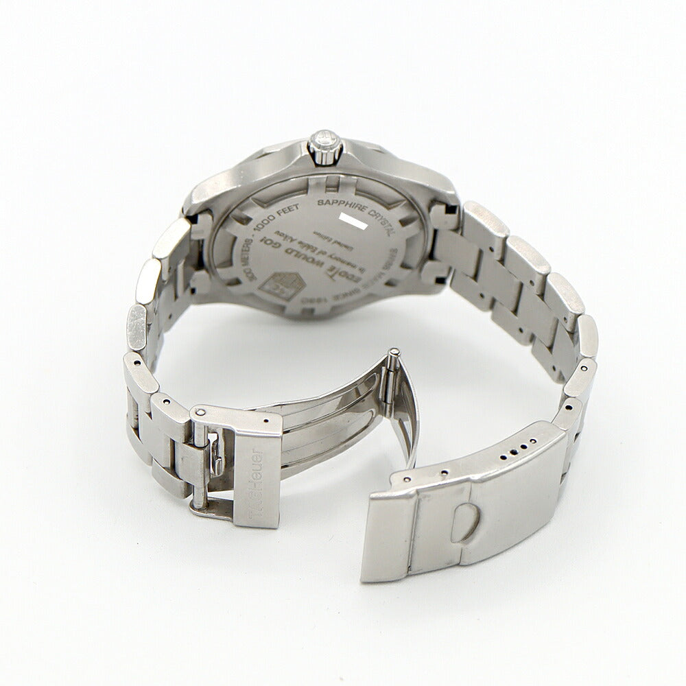 電池交換済 TAG Heuer タグホイヤー アクアレーサー ワイメアベイ 1000本限定 WAB1113 デイト 300m防水 黒 ブラック SS ステンレス メンズ クォーツ【6ヶ月保証】【腕時計】【中古】