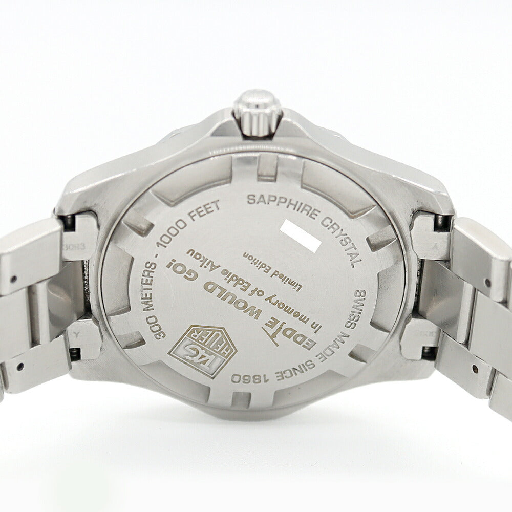 電池交換済 TAG Heuer タグホイヤー アクアレーサー ワイメアベイ 1000本限定 WAB1113 デイト 300m防水 黒 ブラック SS ステンレス メンズ クォーツ【6ヶ月保証】【腕時計】【中古】