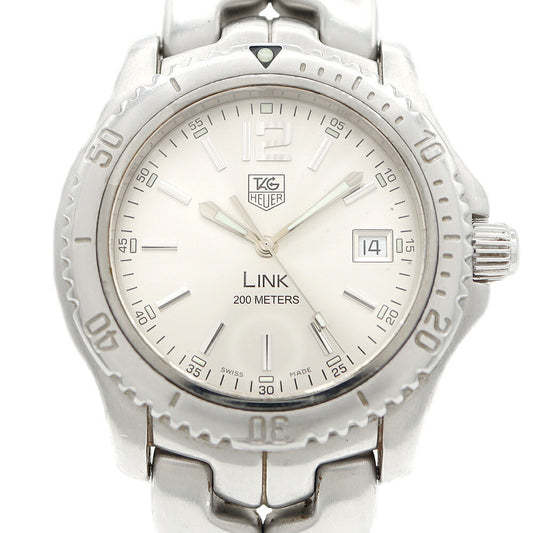 電池交換済 TAG Heuer タグホイヤー リンク WT1112 200m防水 デイト シルバー SS ステンレス メンズ クォーツ【6ヶ月保証】【腕時計】【中古】