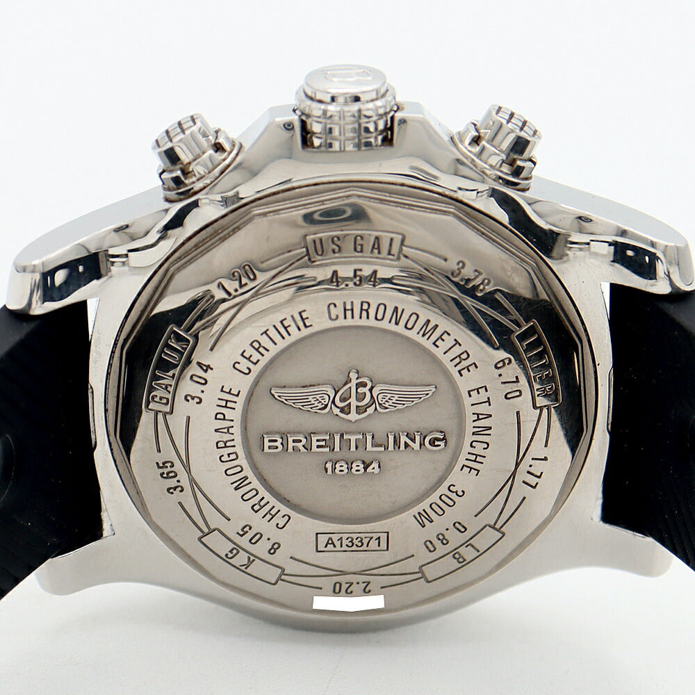 BREITLING ブライトリング スーパーアベンジャーII クロノグラフ A13371 300m防水 デイト 黒 ブラック SS ステンレス 純正バックル メンズ 自動巻き【6ヶ月保証】【腕時計】【中古】