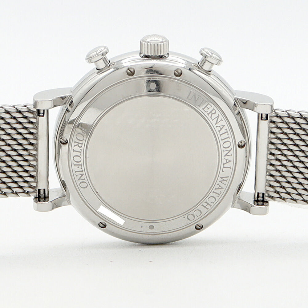 内部点検済 IWC インターナショナルウォッチカンパニー ポートフィノ クロノグラフ IW391030 デイデイト 黒 ブラック SS ステンレス メンズ 自動巻き【6ヶ月保証】【腕時計】【中古】