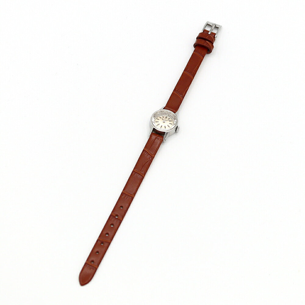 OMEGA Cut Glass 511.166 Cal.484 17 Jewels Silver SS Stainless Steel Ladies Manual Winding Antique Vintage [Watch] [Used]