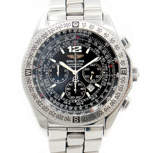 BREITLING ブライトリング B-2 クロノグラフ A42362 デイト スモールセコンド 100m防水 黒 ブラック SS ステンレス メンズ 自動巻き【6ヶ月保証】【腕時計】【中古】