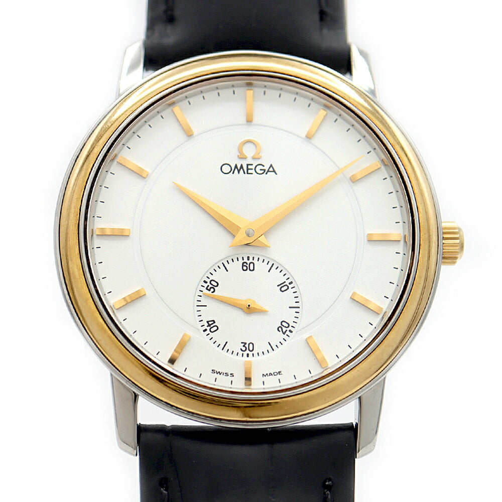 OMEGA オメガ デビル プレステージ 4720.31.11 スモールセコンド 白 ホワイト SS ステンレス YGP イエローゴールド コンビ 純正尾錠 メンズ 手巻き【6ヶ月保証】【腕時計】【中古】