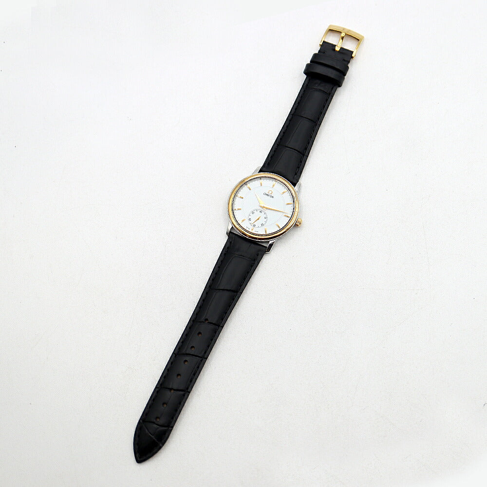 OMEGA オメガ デビル プレステージ 4720.31.11 スモールセコンド 白 ホワイト SS ステンレス YGP イエローゴールド コンビ 純正尾錠 メンズ 手巻き【6ヶ月保証】【腕時計】【中古】
