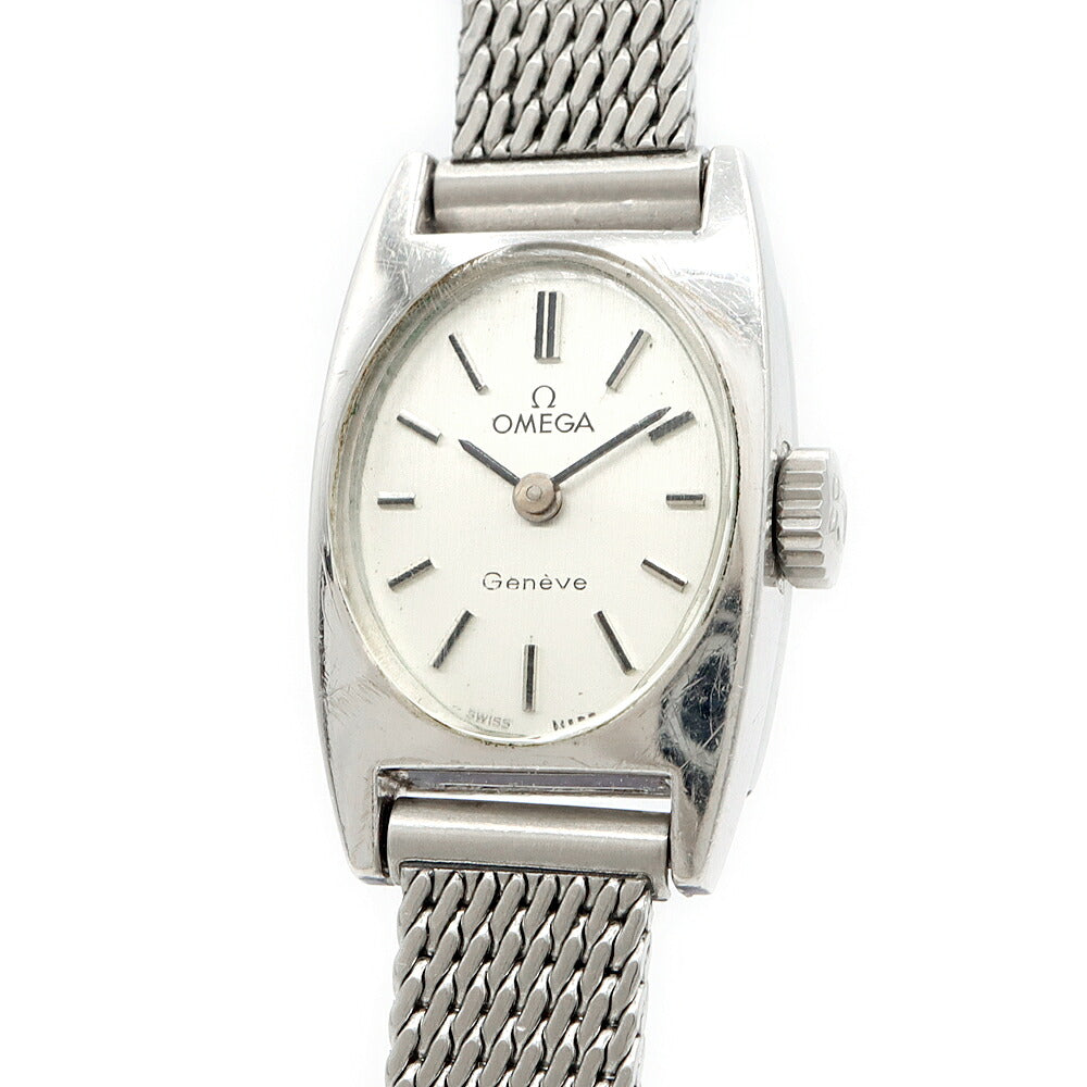 OMEGA オメガ Geneve ジュネーブ 511.362 Cal.485 17石 シルバー SS ステンレス レディース 手巻き アンティーク ヴィンテージ【腕時計】【中古】