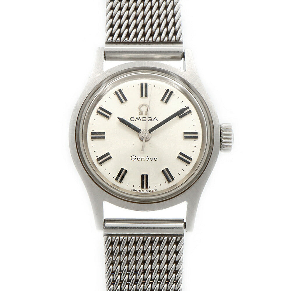 OMEGA オメガ Geneve ジュネーブ 585.018 515.012 Cal.630 17石 シルバー SS ステンレス レディース 手巻き アンティーク ヴィンテージ【腕時計】【中古】