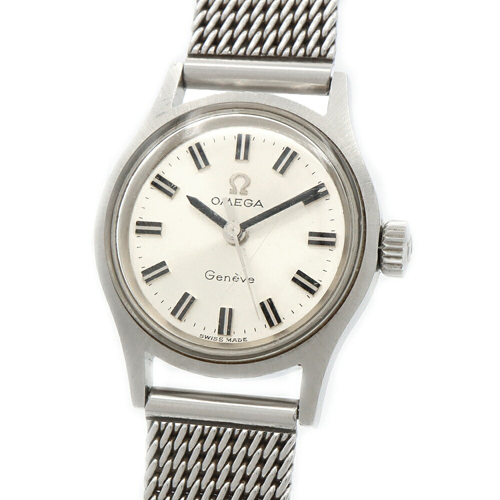 OMEGA オメガ Geneve ジュネーブ 585.018 515.012 Cal.630 17石 シルバー SS ステンレス レディース 手巻き アンティーク ヴィンテージ【腕時計】【中古】
