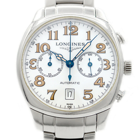 Internally inspected LONGINES Spirit Chronograph L2.705.4 Date 50m Water Resistant White SS Stainless Steel Men's Automatic Winding [6 Month Warranty] [Watch] [Used]